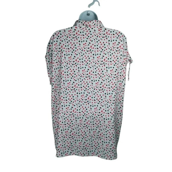 Claire France  Sleeveless Polka Dot Button Down Blouse Orange White Black 14 NWT - Picture 8 of 11